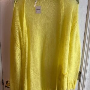Free People Bright Yellow Cardigan